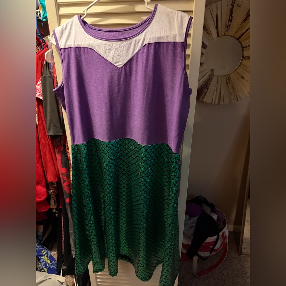 Purple and Green Mermaid Dress